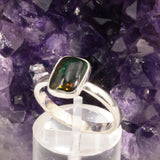 Bague Opale Noire d'Éthiopie en argent (Étincelle)