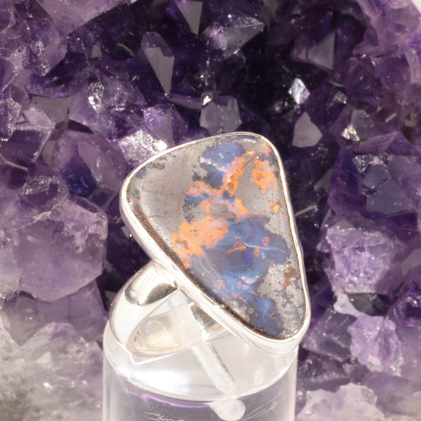 Bague opale boulder d'Australie en argent 925 réglable - La Pierre FR