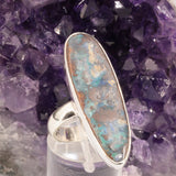 Bague Opale Boulder d'Australie en argent (Onde)