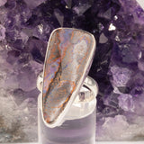 Bague Opale Boulder d'Australie en argent (Lagon)