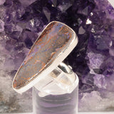 Bague Opale Boulder d'Australie en argent (Lagon)