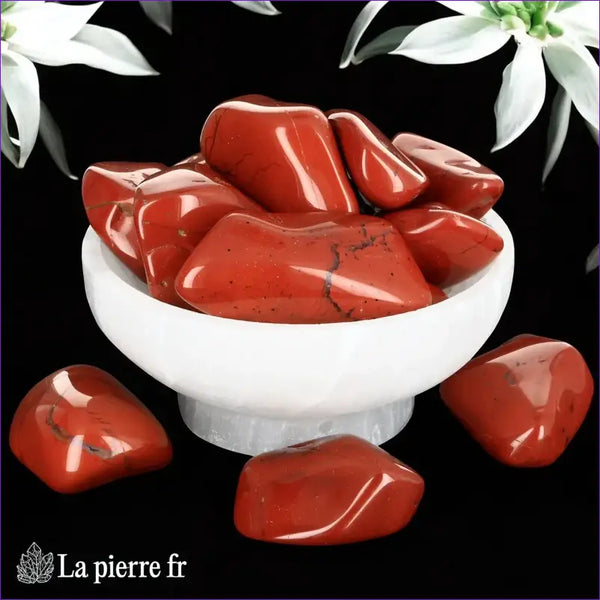 Pierre Jaspe rouge roulée pour lithothérapie 