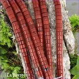 Jaspe Rouge : Perles Heishi en pierre naturelle 6mm – Fil de 36cm pour la création de bijoux