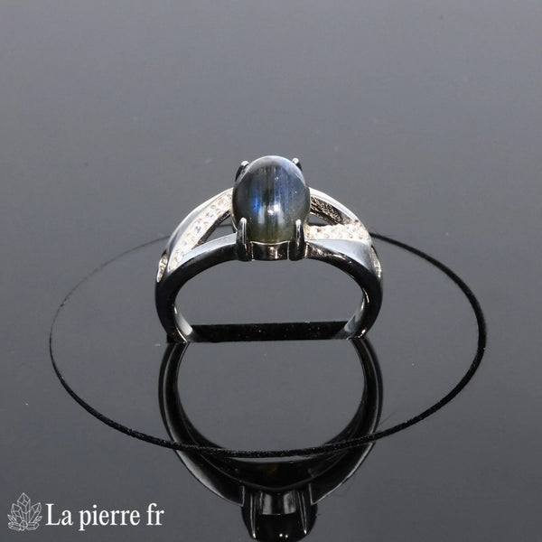 Bague femme La Pierre Fr modèle (Aura Vintage) argent rhodié zircons