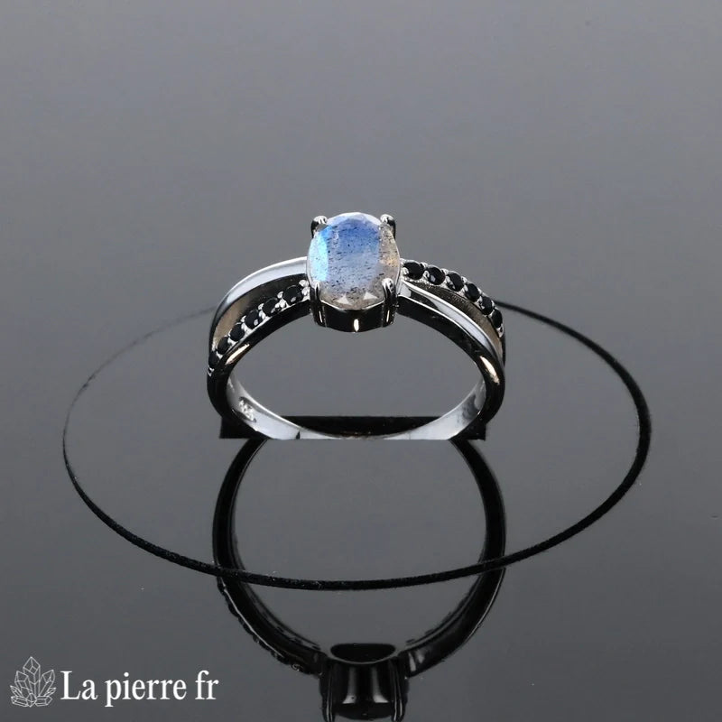 Bague femme moderne La Pierre Fr (Galaxie Scintillante) 12 zircons argent rhodié