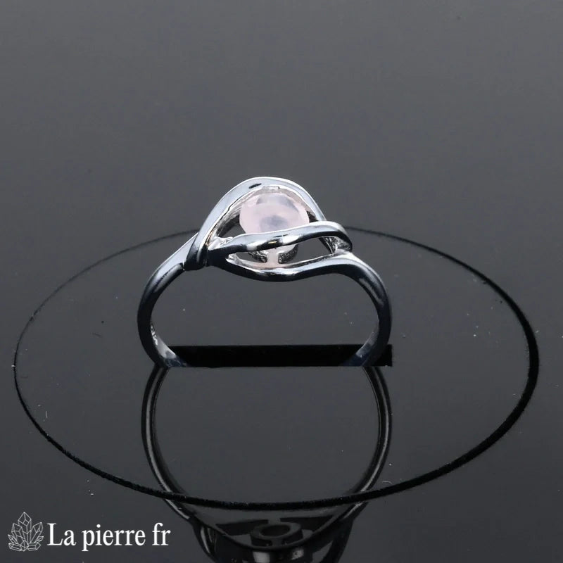 Bague femme délicate La Pierre Fr (Point de Rosée) solitaire argent 925
