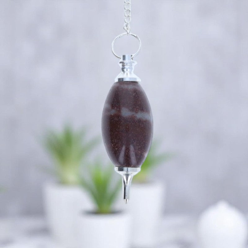 Outil d'équilibre énergétique - Pendule (Shiva Lingam) pierre naturelle Narmada