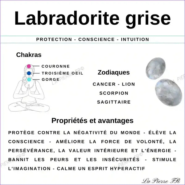 Perles Heishi labradorite grise claire 4mm - La Pierre FR