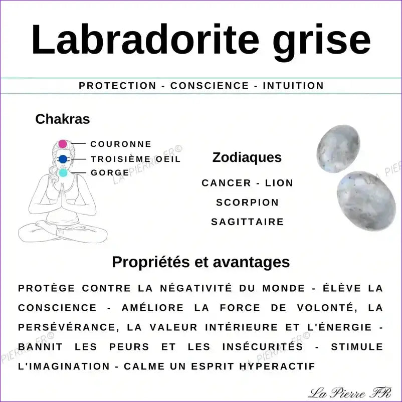 Perles Heishi labradorite grise claire 4mm - La Pierre FR