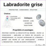 Perles Heishi labradorite grise claire 4mm - La Pierre FR