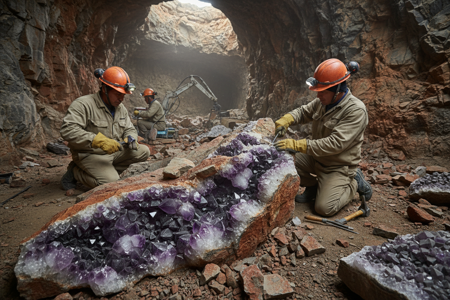 Extraction raisonnée préservant la qualité des cristaux dans une mine – La Pierre FR