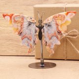 Papillon Décoratif en Agate Crazy Lace sur Socle, 11 à 13 cm