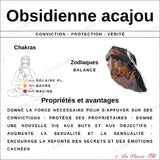 Obsidienne Acajou (Mexique) - Lot de 4 Pierres Roulées (2-3cm) minéraux
