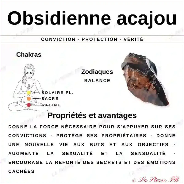 Obsidienne Acajou (Mexique) - Lot de 4 Pierres Roulées (2-3cm) minéraux