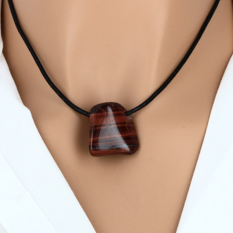 Œil de Taureau roulé percé, pierre naturelle pour pendentif