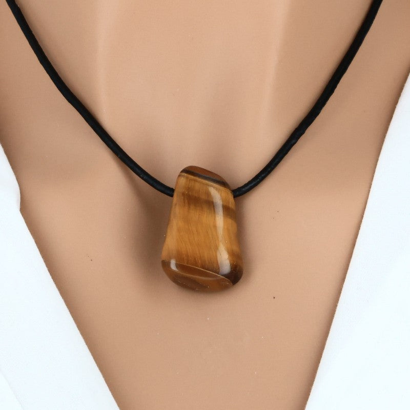 Œil de Tigre roulé percé, pierre naturelle utilisée en lithothérapie