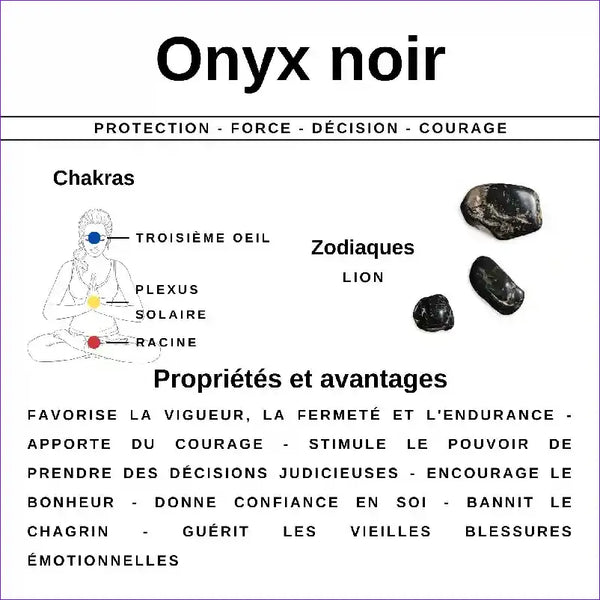 Onyx Noir (Brésil) - Lot de 4 Pierres Roulées (2-3cm) minéraux