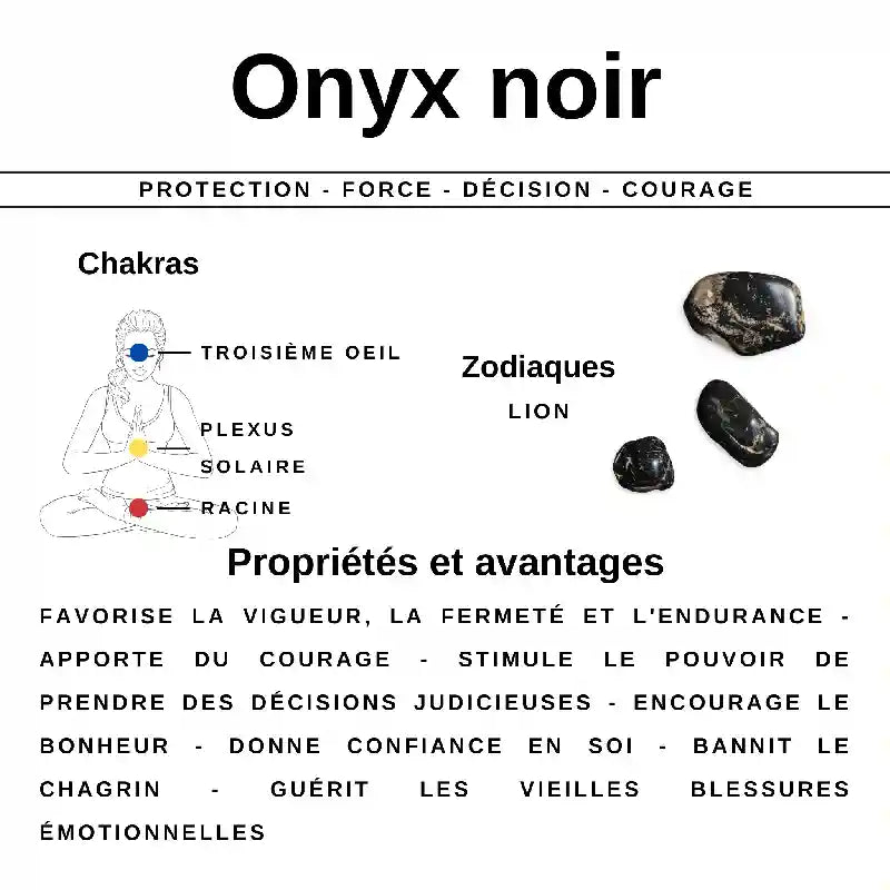 Galet Plat Onyx Noir Naturel minéraux