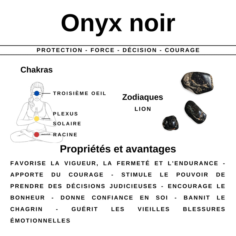 Pendentif Cœur Onyx Noir Naturel (Petit Modèle) pendentif onyx noir, pierre noire