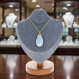 Pendentif larme en Agate Botswana – pierre naturelle élégante