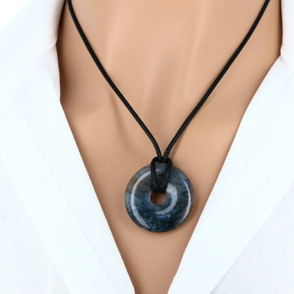 pendentif pierre agate indienne donut naturelle lithothérapie