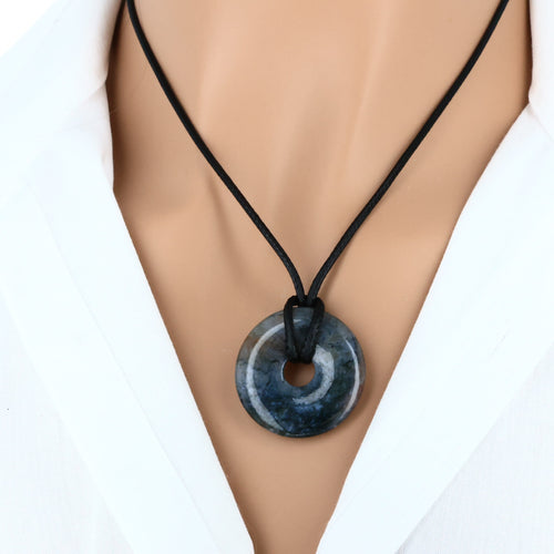 Pendentif en pierre Agate Indienne – forme donut " Harmonie naturelle "