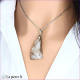 Pendentif en agate marron pour la lithothérapie