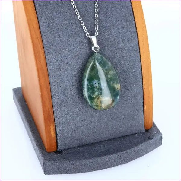 Pendentif Agate Mousse | Pendentif pierre naturelle - La Pierre FR