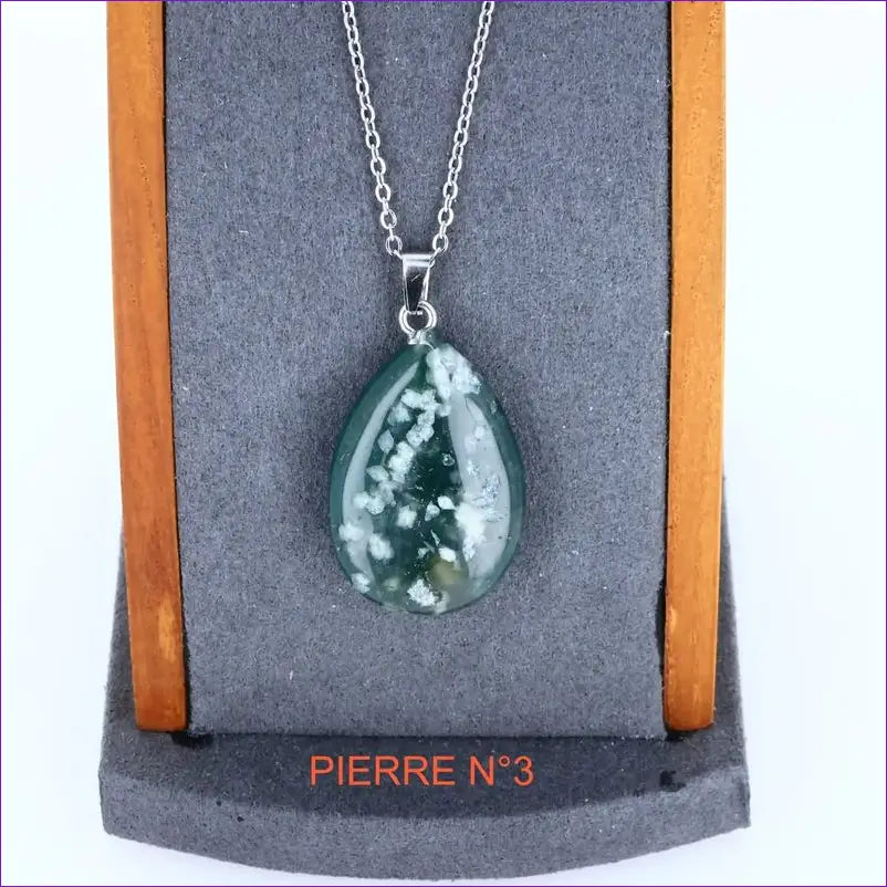 Pendentif Agate Mousse | Pendentif pierre naturelle - La Pierre FR