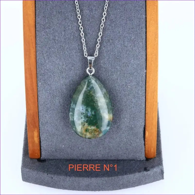 Pendentif Agate Mousse | Pendentif pierre naturelle - La Pierre FR