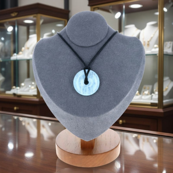 collier aigue marine donut bleu clair pierre naturelle