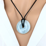 Pendentif en pierre Aigue-Marine – forme donut 
