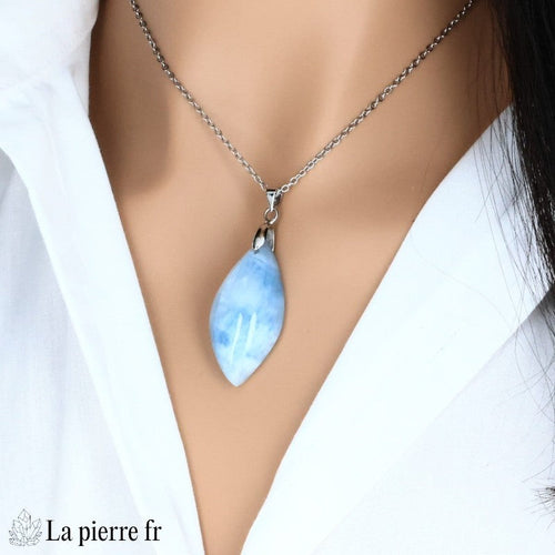 Pendentif Aigue Marine Naturelle Goutte Argent 925