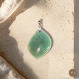 Pendentif Amazonite Pièce Unique, Forme Libre Polie, Numéro au Choix