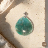 Pendentif Amazonite Pièce Unique, Forme Libre Polie, Numéro au Choix
