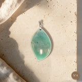 Pendentif Amazonite Pièce Unique, Forme Libre Polie, Numéro au Choix