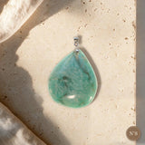 Pendentif Amazonite Pièce Unique, Forme Libre Polie, Numéro au Choix