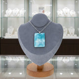 Pendentif Amazonite – pierre bleu-vert plate