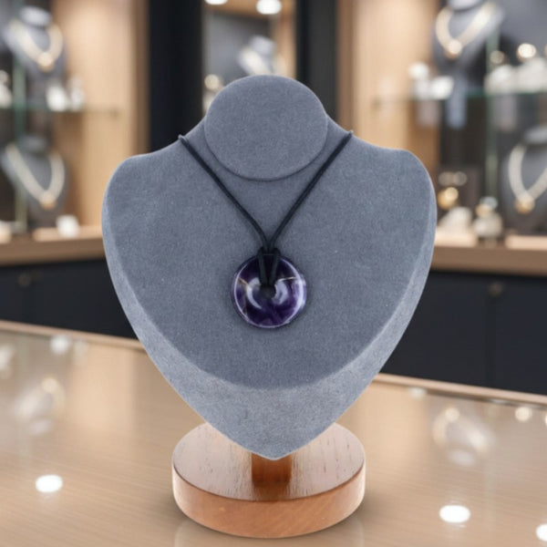 collier amethyste donut violet clair fonce