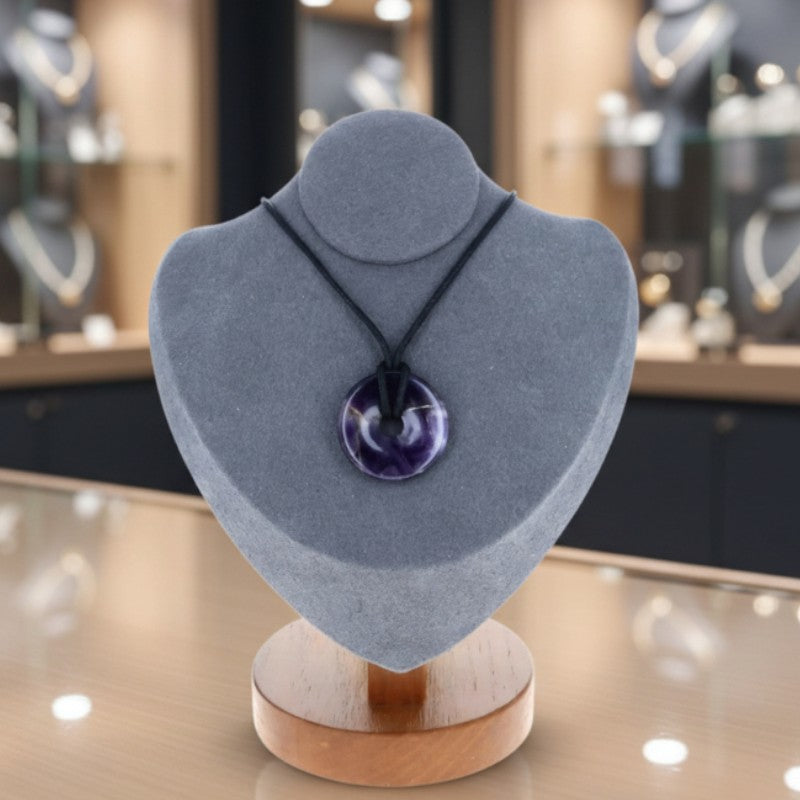 collier amethyste donut violet clair fonce