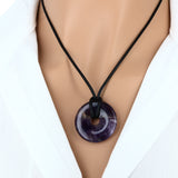 Pendentif en pierre Améthyste – forme donut 