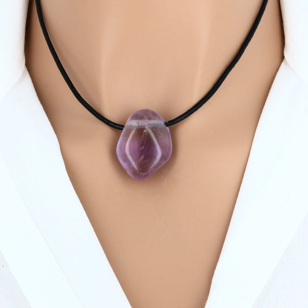 Pendentif en Amétrine roulée et percée, pierre naturelle du Brésil