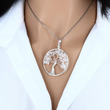 Pendentif Arbre de Vie et Pierre en Cristal de Roche
