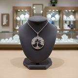 Pendentif Arbre de Vie et Pierre en Cristal de Roche