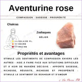 Pendentif Aventurine Rose Naturelle Forme Goutte pendentif pierre aventurine rose