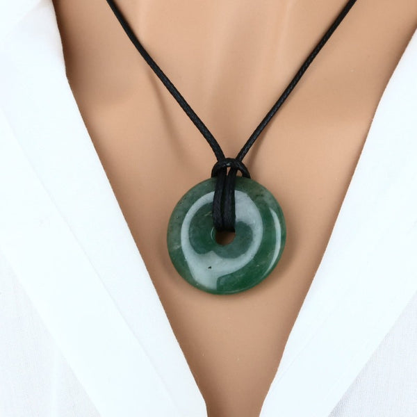 pendentif aventurine verte forme donut pierre naturelle