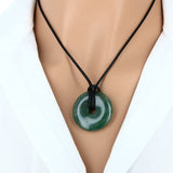 Pendentif en pierre Aventurine Verte – forme donut 