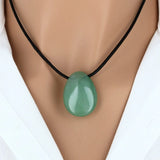 Pendentif goutte en pierre Aventurine Verte 