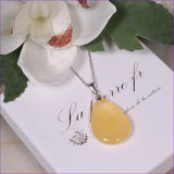 Pendentif Calcite Orange Naturelle Goutte Argent 925 pendentif calcite, calcite orange