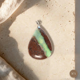 Pendentif Chrysoprase Pièce Unique, Sur Roche-Mère, Numéro au Choix